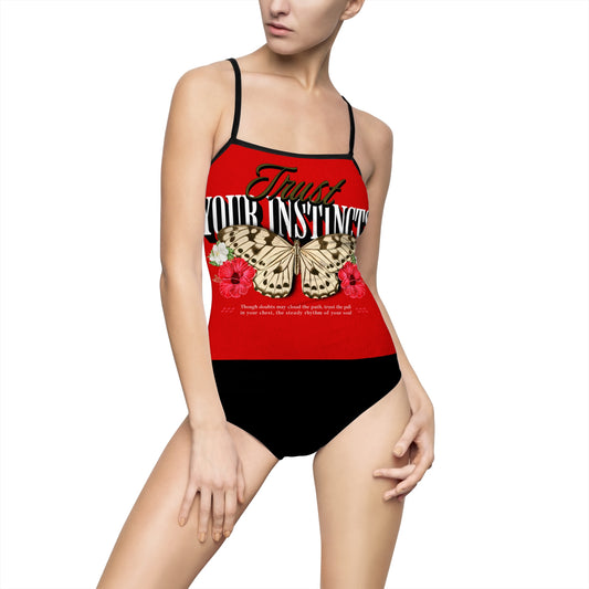 Trust Your Instincts Women's One-piece Swimsuit (AOP)